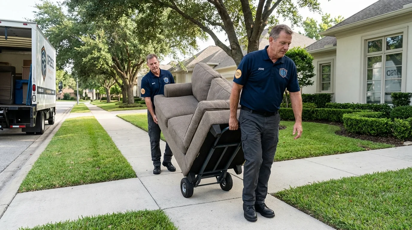 Local residential moving crew loading furniture in Earlington, KY